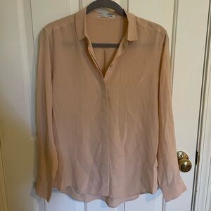 Everlane The Relaxed 100% Silk Peach Blouse